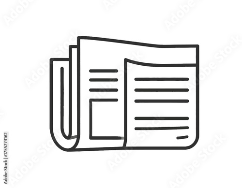 A simple, line art illustration shows a stack of paper, with horizontal lines resembling text