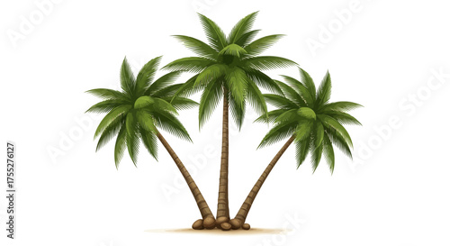 Coconut Palm Tree Vector – Tropical Beach Trees Illustration for Summer Design