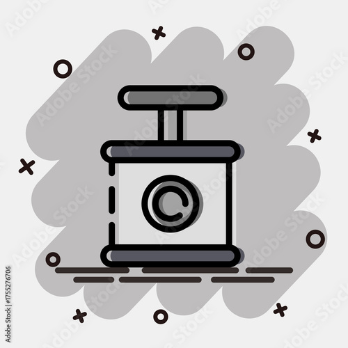 Icon tnt. Gold mining elements. Icon in comic style.