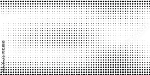 Dotted halftone gradient texture. Vanishing polka dot background. Repeating dots gradation pattern background. Black fading comic pop art overlay backdrop. Raster effect wallpaper. Vector halftone