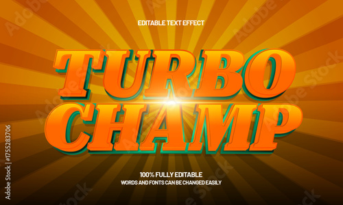 turbo champ editable text effect