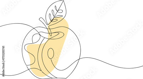 Abstract apple leaf and stem fruit organic