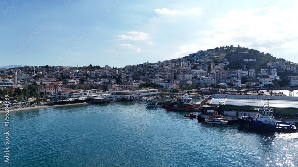 Fototapeta premium cruise port and harbor in Kusadasi, Turkey