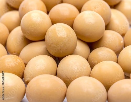 Pile of Soybeans - Close-Up of Healthy and Natural Food Source.