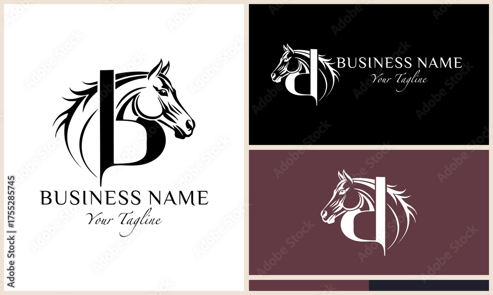 Fototapeta premium Horse Head Letter Logo. (2)