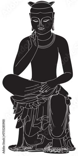 Gilt-bronze Maitreya Bodhisattva in Pensive Pose of Korea