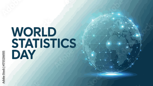 World Statistics Day with Global Network and Data Visualization Design