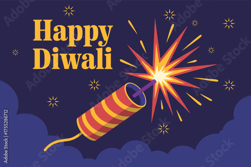 Happy Diwali with Firecracker Design
