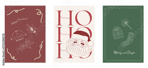 手描きゆるくておしゃれなクリスマスカードの素材