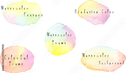 水彩で描いたフレーム・装飾素材　ベクター