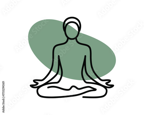 Yoga Meditation Pose Illustration for Wellness and Spiritual Practices Graphic