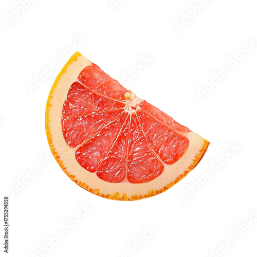 Freshly Sliced Pink Grapefruit Section Highlighting Bright Color and Fresh Texture.pink grapefruit slice, freshly sliced grapefruit, grapefruit section, bright color grapefruit, fresh texture grapefru