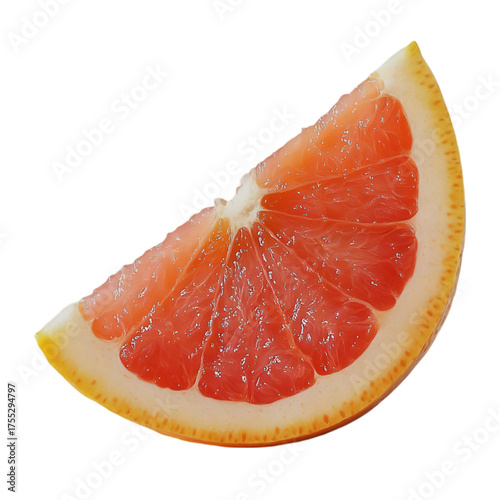 Freshly Sliced Pink Grapefruit Section Highlighting Bright Color and Fresh Texture.pink grapefruit slice, freshly sliced grapefruit, grapefruit section, bright color grapefruit, fresh texture grapefru