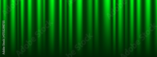 Green velvet curtain background. Closed curtains backdrop for theater stage or cinema, circus. Fabric drapery wallpaper for award, show, performance. Velvet textile room scene banner concept. Vector