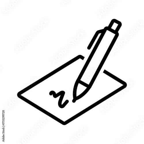 Vector black line icon for Pen