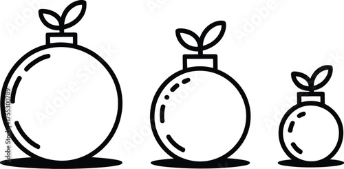 Growing plants in round containers sprout growth