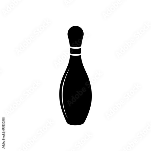 A single bowling pin art on transparent background silhouette