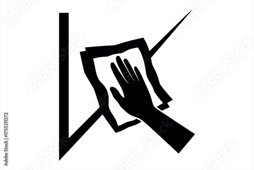 Hand Wiping Surface Cleaning Icon