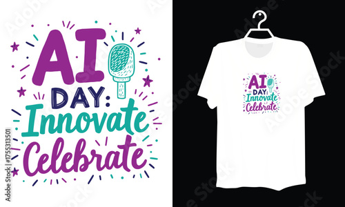 Colorful AI Day Innovation and Celebration Graphic Illustration
