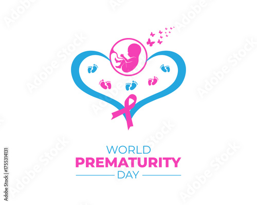 World prematurity day. 17 November. Template for background with banner poster and card. Vector illustration.