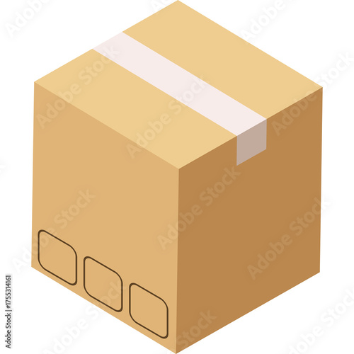 Wallpaper Mural A Cardboard Shipping Box With White Tape Seal Shown Isolated On A Transparent Background Torontodigital.ca