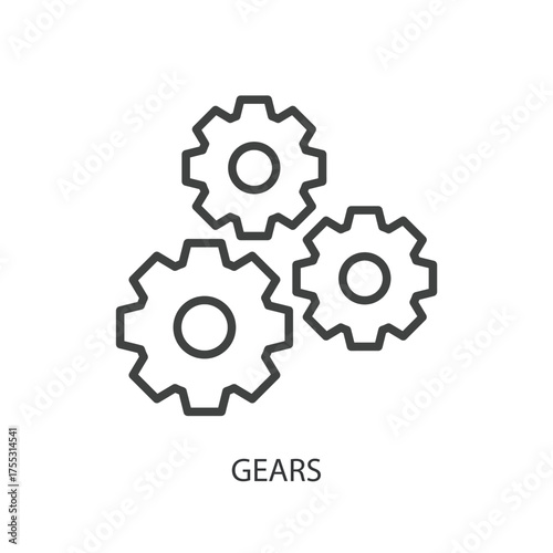 Gears thin line vector icons.