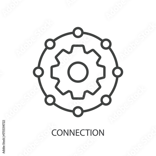 Connection thin line vector icons.