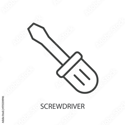 Screwdriver thin line vector icons.