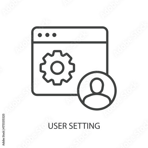 User setting thin line vector icons.