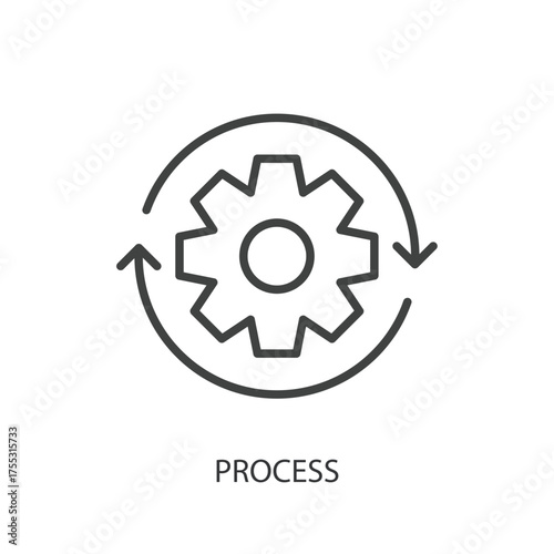 Process thin line vector icons.