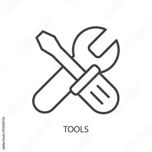 Tools thin line vector icons.