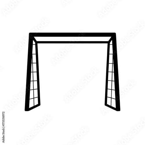 Illustration of goalpost on transparent background silhouette