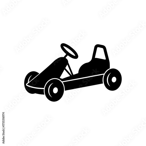Silhouette of a go kart on transparent background