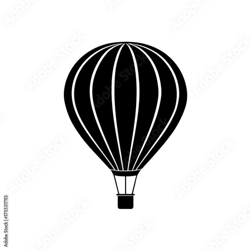 Balloon simple black art on transparent background silhouette
