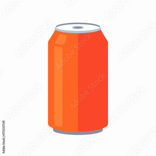 A simple, clean illustration of a bright orange soda can.
