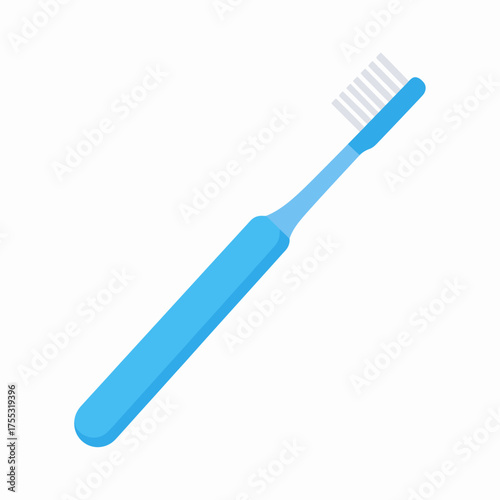 Simple light blue toothbrush on a plain white background. Suitable for dental care, hygiene, product showcase, and healthcare designs.