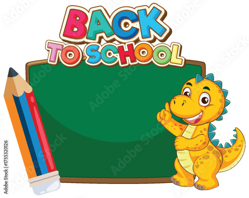 Colorful Dinosaur Back to School Illustration