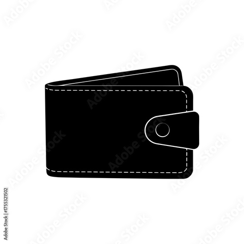 Leather wallet illustration on transparent background silhouette