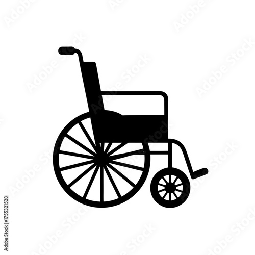 Silhouette of wheelchair on transparent background