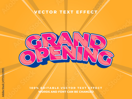 grand opening editable vector text effect