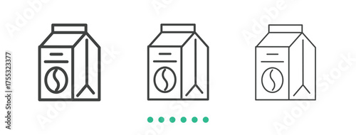 Large pakaged coffee icon. Thin line icon vector