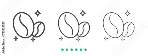 Coffee baens icon. Thin line icon vector