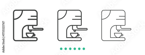 Espresso machine icon. Thin line icon vector