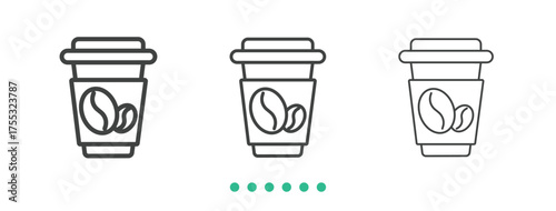 Coffee cup icon. Thin line icon vector