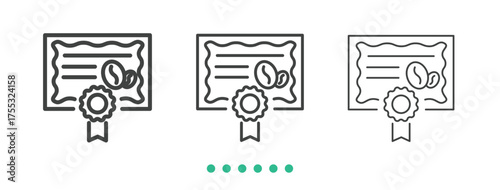 Quality certificate icon. Thin line icon vector
