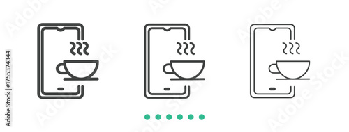 Mobile app icon. Thin line icon vector