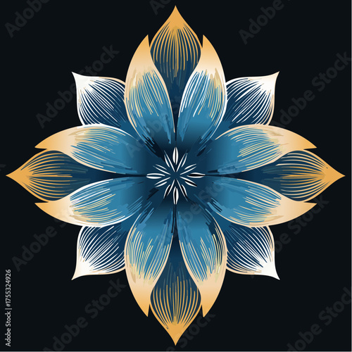 cyanotype floral blueprint repeat for artisanal stationery textile prints and vintage-inspired branding surfaces