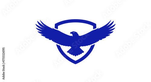 A powerful logo with a deep azure blue silhouette of a soaring eagle_transparent.svg