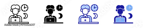 Overtime  Icon Set Multiple Style Collection
