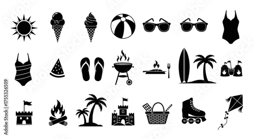 A Vibrant And Clean Summer Festival Silhouette Vector Icon Set For Event Promotion_transparent.svg